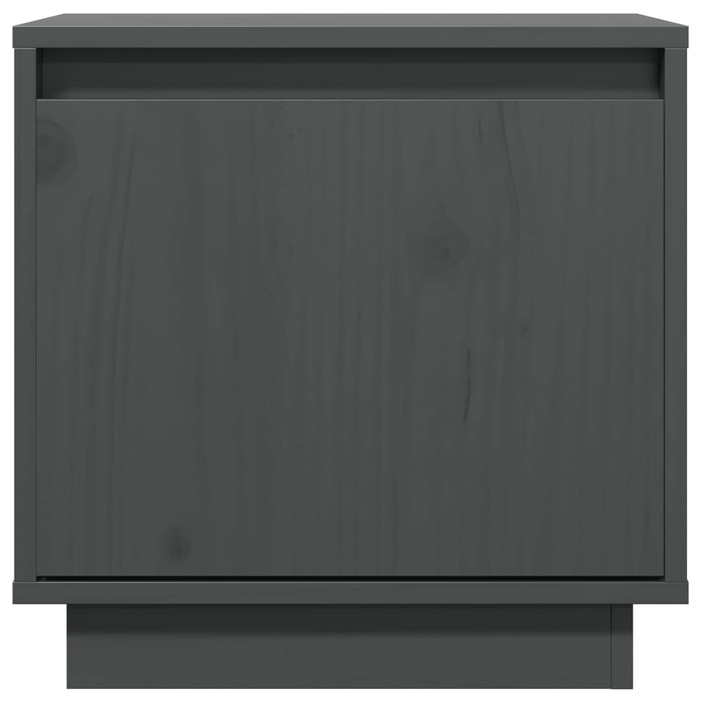 Mesitas De Noche 2 Uds Madera Maciza De Pino Gris 40x30x40 Cm_1