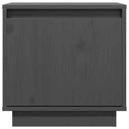 Mesitas De Noche 2 Uds Madera Maciza De Pino Gris 40x30x40 Cm_1