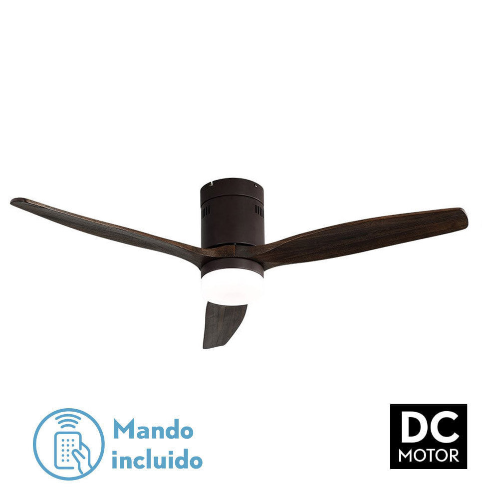 Ventil 18w Dc Aguilon Marron 3 Aspas Roble 5 Velocidades C/remoto Temporizador 34x132 D_0