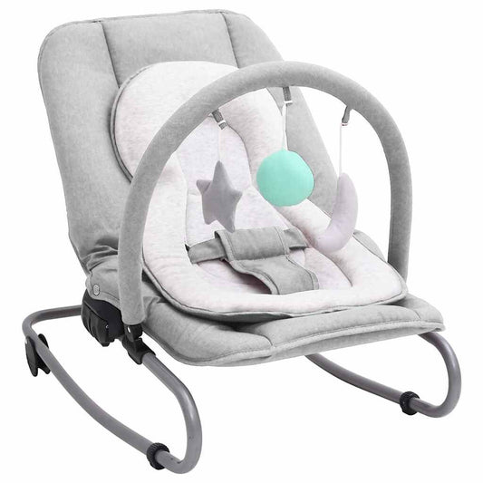 Vidaxl Hamaca Mecedora Para Bebés De Acero Gris Claro_0