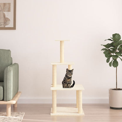 Vidaxl Rascador Para Gatos Con Postes De Sisal Color Crema 111 Cm_1