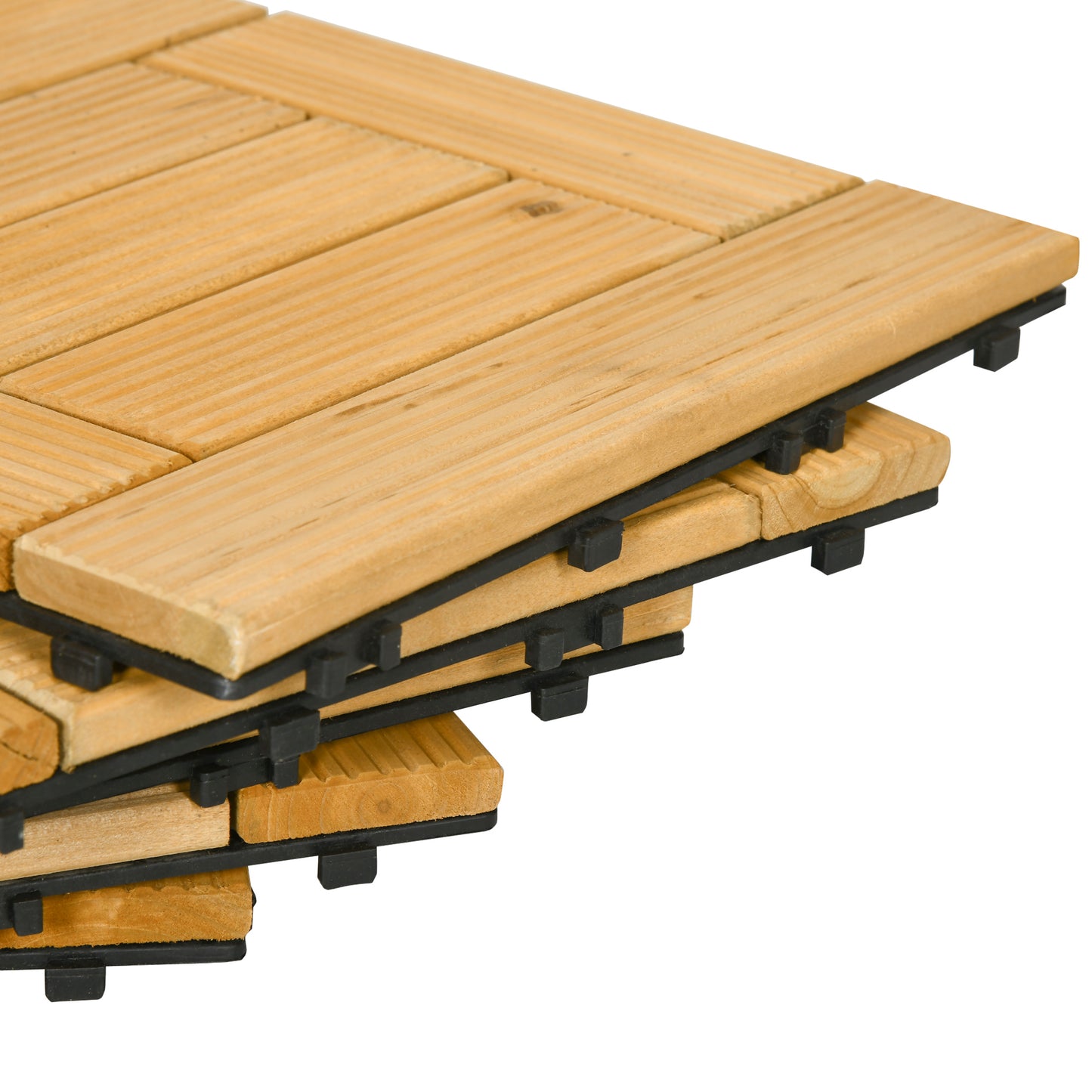 Outsunny Set De 27 Piezas Baldosas De Madera 30x30 Cm Área De 2,43m² Para Jardín_4