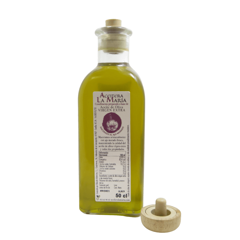 Aceite De Oliva Virgen Extra Macerado Al Ajo Morado 50 Cl Con Vertedor_1
