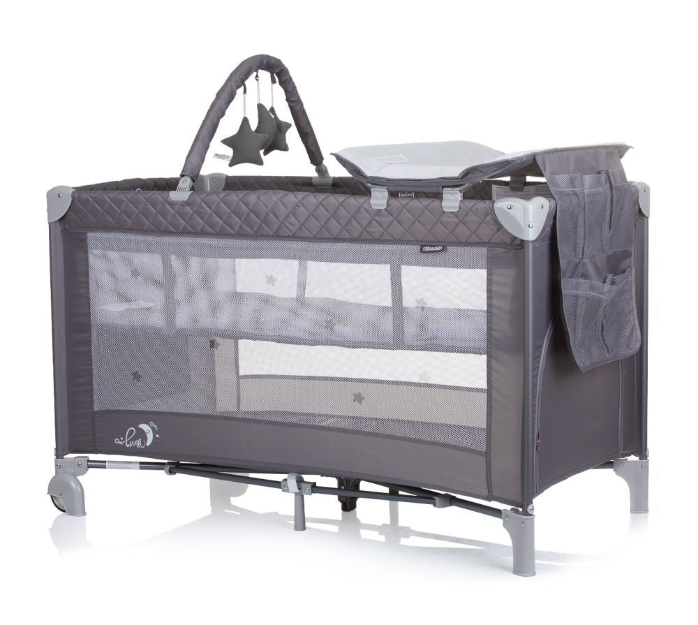 Cuna De Viaje Con Cambiador Luna Ash Grey_0