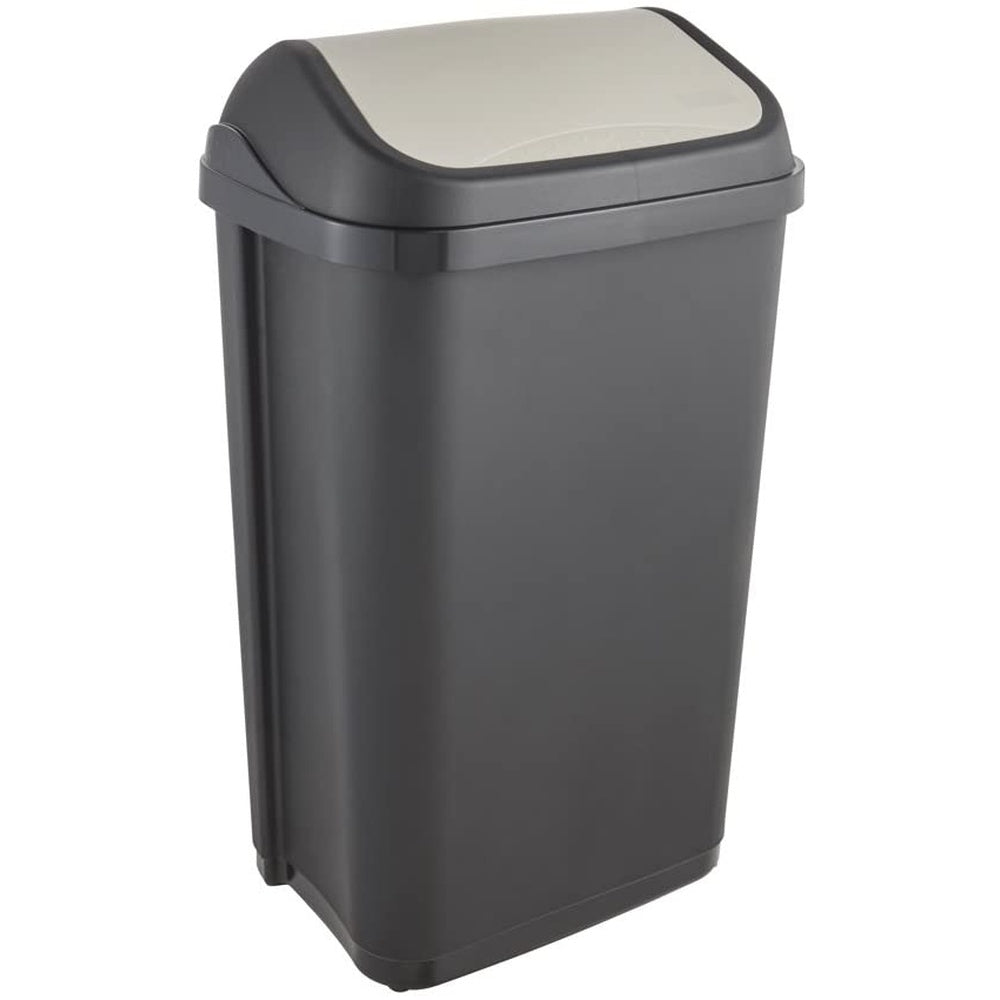 Cubo De Basura Con Tapa Basculante, 50 L, Swantje, Gris Grafito_0