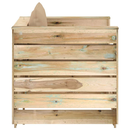 Muebles De Jardín 2 Pzas Con Cojines Madera Impregnada Verde / Vetonek_2