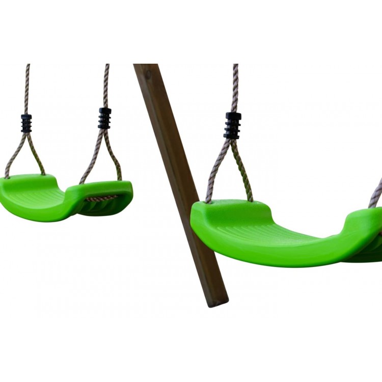 Columpio Triple De Madera Cuadrada Masgames Nori Xl + Asiento Cara A Cara._2