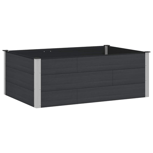Arriate Elevado Negro 150 X 100 X 54 Cm Wpc Y Aluminio_0