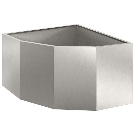 Macetero De Esquina Plateado 60 X 60 X 35 Cm Acero Inoxidable_0