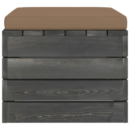 Vidaxl Otomana De Palets De Jardín Con Cojín Gris Taupe Madera De Pino_3
