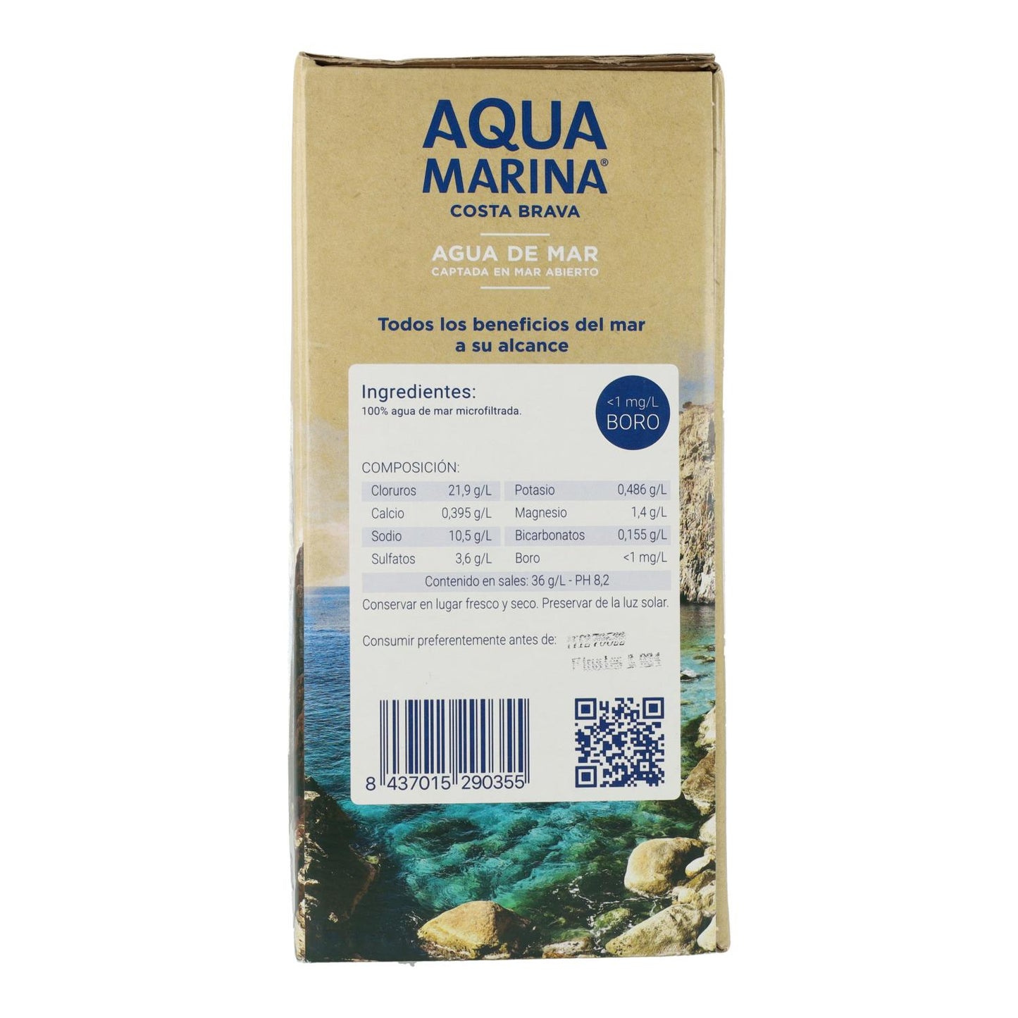 Água do mar hipertónica B&amp;B Aquamarina 3 L.