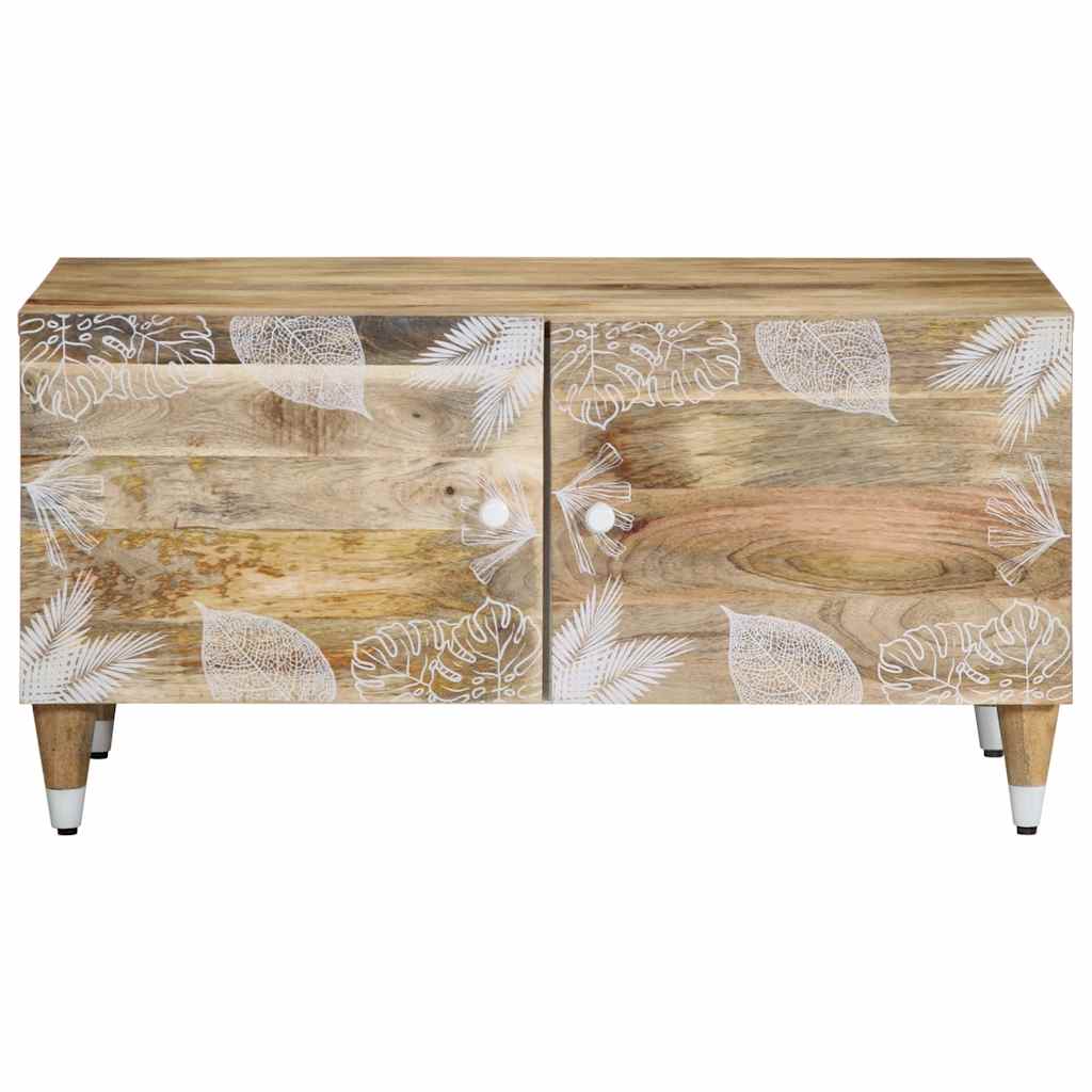 Mesa De Centro De Madera Maciza De Mango 80x50x40 Cm_0