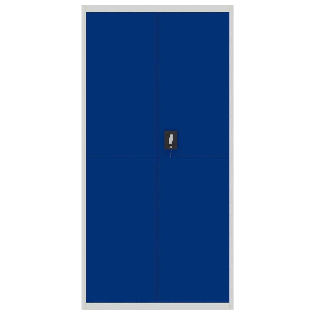 Armario Archivador De Acero Gris Claro Y Azul 90x40x180 Cm_2