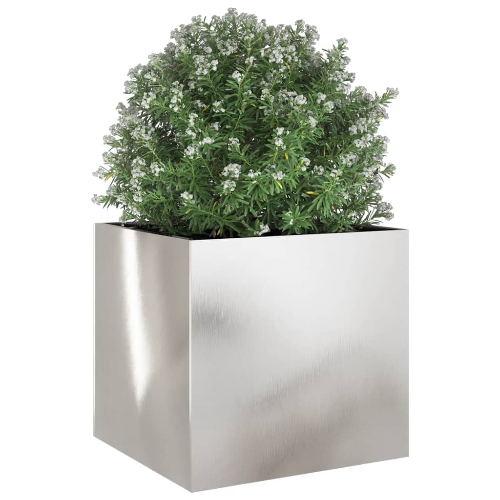 Jardinera De Acero Inoxidable Plateado 49x47x46 Cm_3