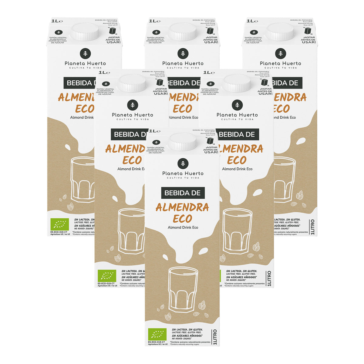 Pack de 6 Bebidas Ecológicas de Amêndoa Planeta Huerto 1L