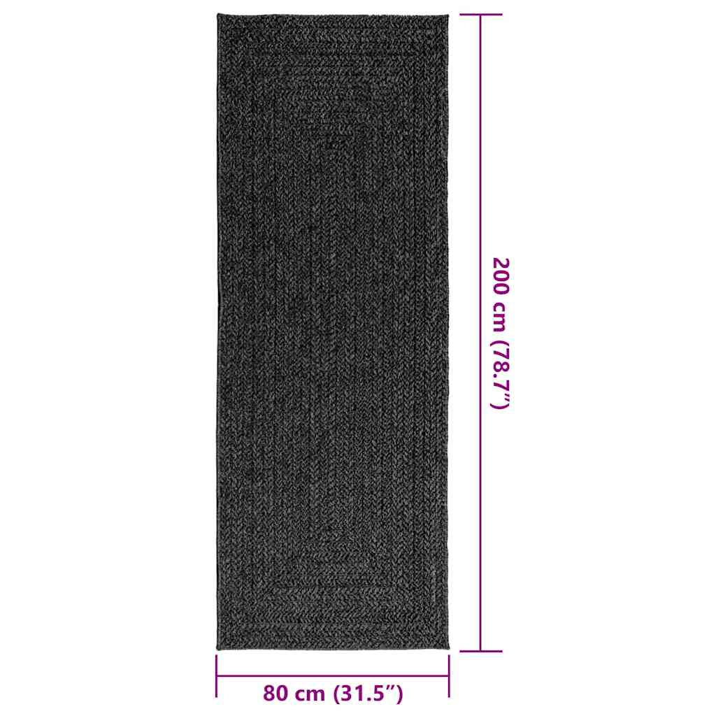 Vidaxl Alfombra Zizur Apariencia Yute Interior Exterior Antracita_2