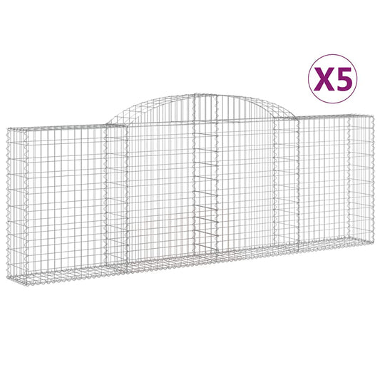 Cestas De Gaviones 5 Uds Forma De Arco Hierro 300x30x100/120 Cm_0