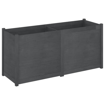 Vidaxl Jardinera Madera Maciza De Pino Gris 150x50x70 Cm_0