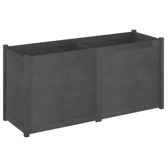Vidaxl Jardinera Madera Maciza De Pino Gris 150x50x70 Cm_0