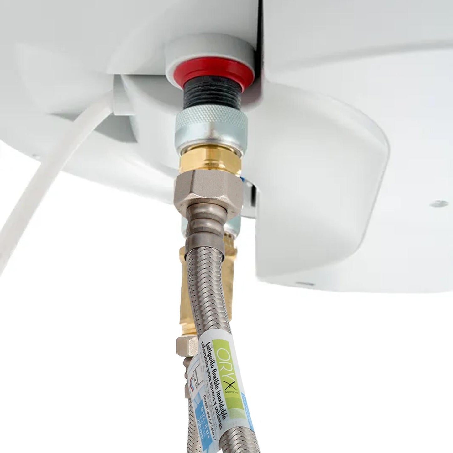 Latiguillo Flexible Reforzado Acero Inoxidable Termo Macho 1/2 - Hembra 1/2 Longitud 500 Mm