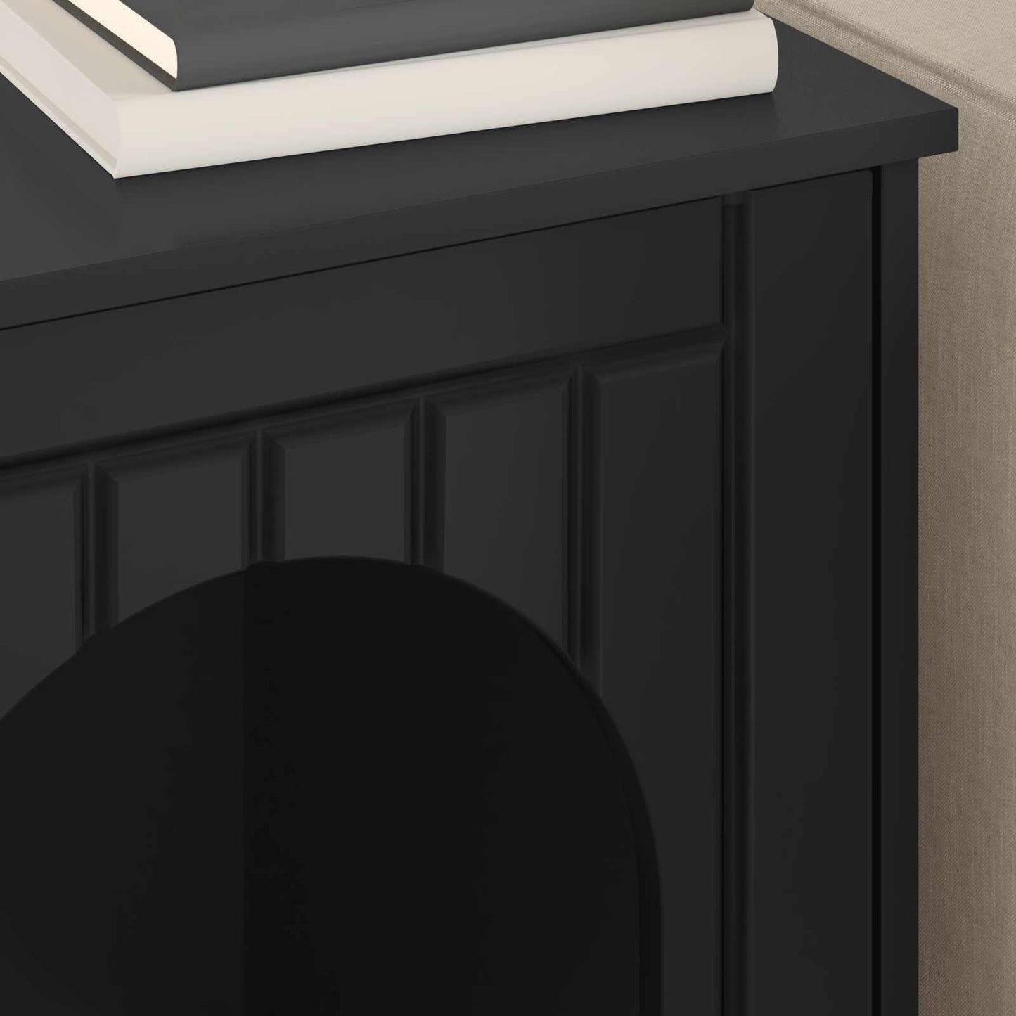 Casa Para Gatos Negro 53 X 52 X 62 Cm Madera De Ingeniería_3