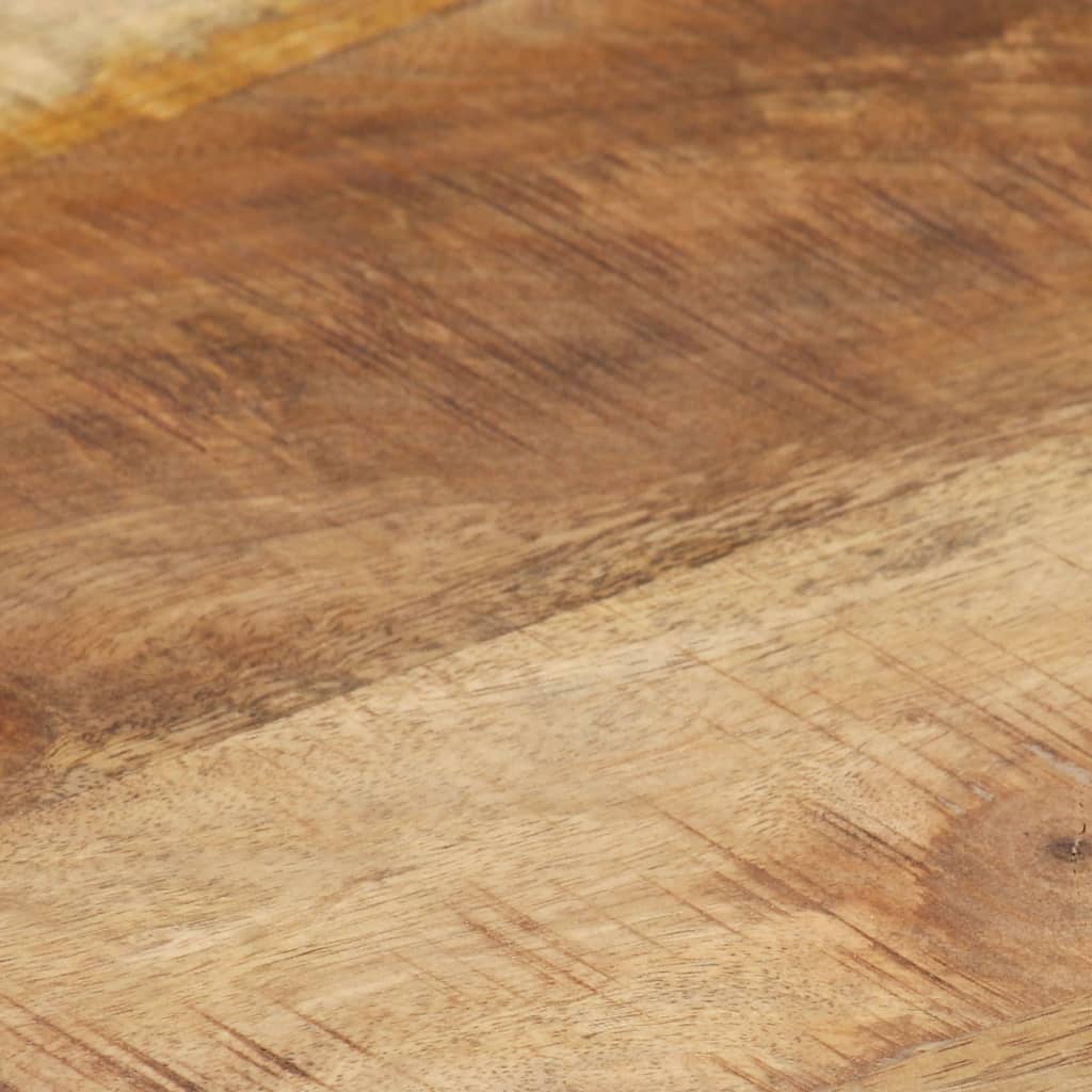 Mesa De Centro De Madera Maciza De Mango Negra 68x68x30 Cm_2