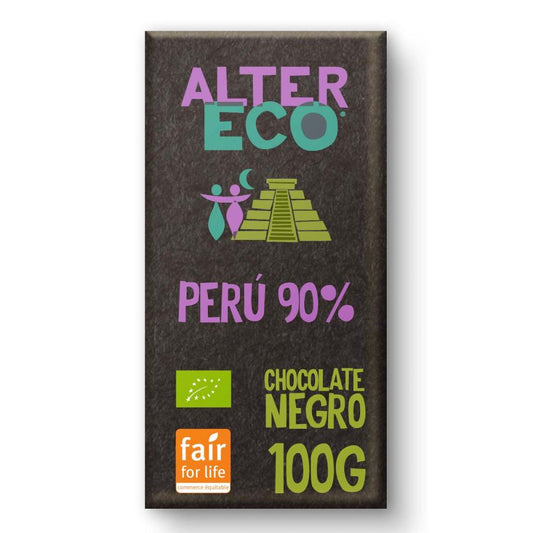Chocolate negro peruano 90% Bio Altereco 100gr