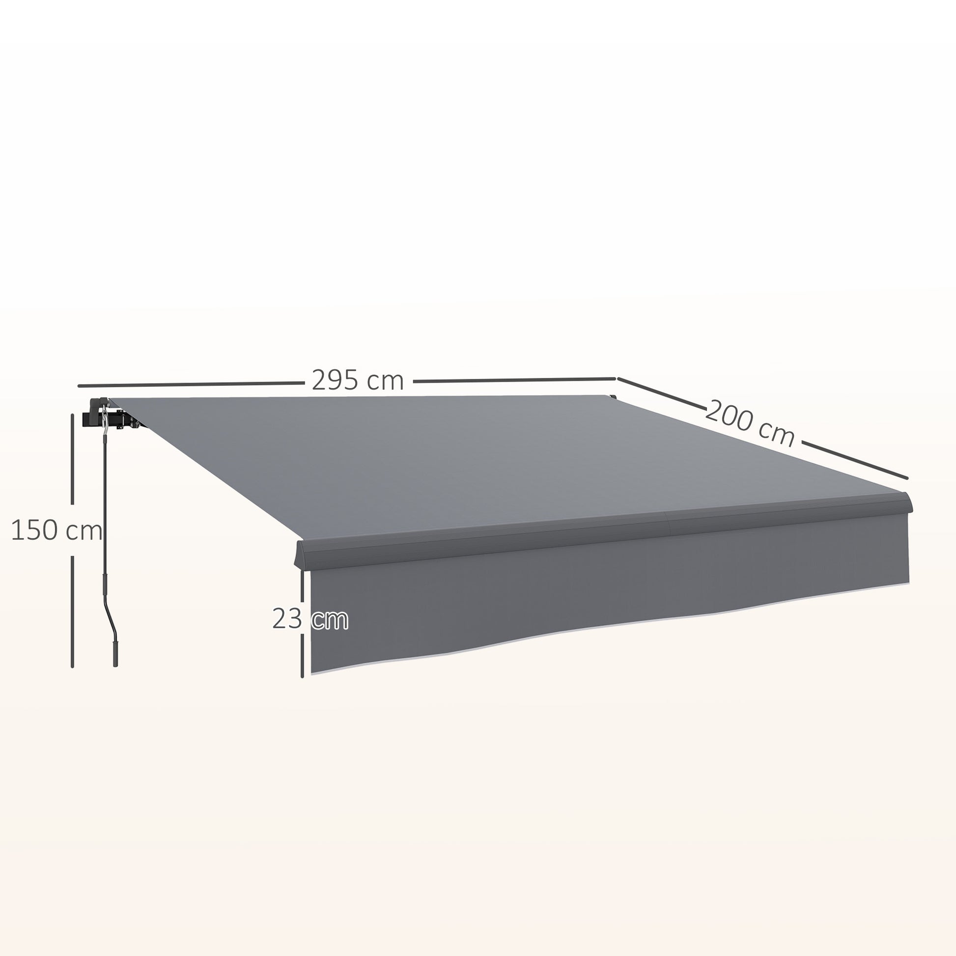 Outsunny Toldo Manual Retráctil 3x2 M Ajustable Con Manivela Protección Uv50+_2