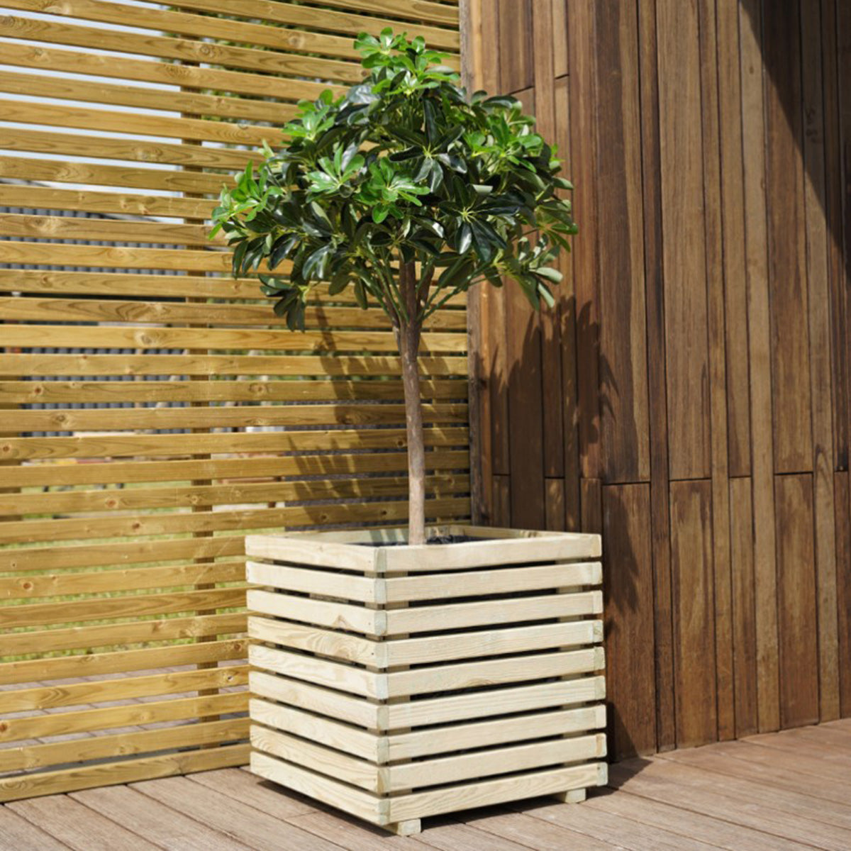 Vaso quadrado em madeira Kub 50cm 30L