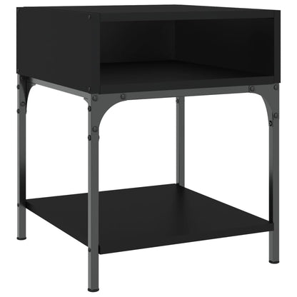 Mesita De Noche Madera De Ingeniería Negro 40x41x50 Cm_0
