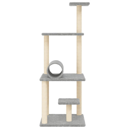 Vidaxl Rascador Para Gatos Con Postes De Sisal Gris Claro 136 Cm_3