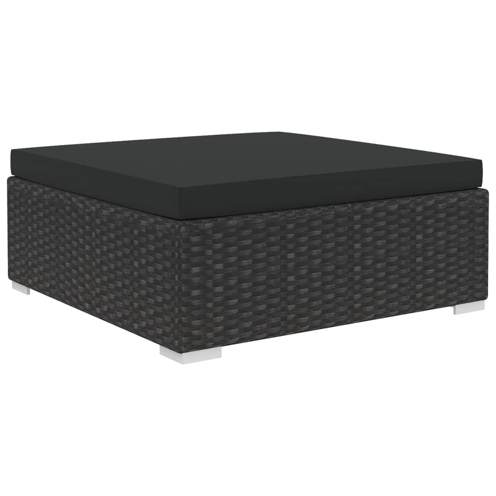 Vidaxl Set De Muebles De Jardín 9 Pzas Y Cojines Ratán Sintético Negro_4