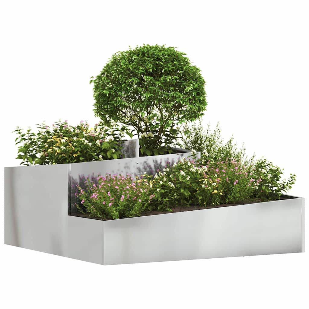 Macetero De Jardín Plateado 100 X 100 X 50 Cm Acero Galvanizado_2