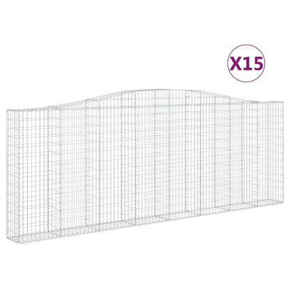 Cestas De Gaviones 15 Uds Forma De Arco Hierro 400x30x140/160cm_0