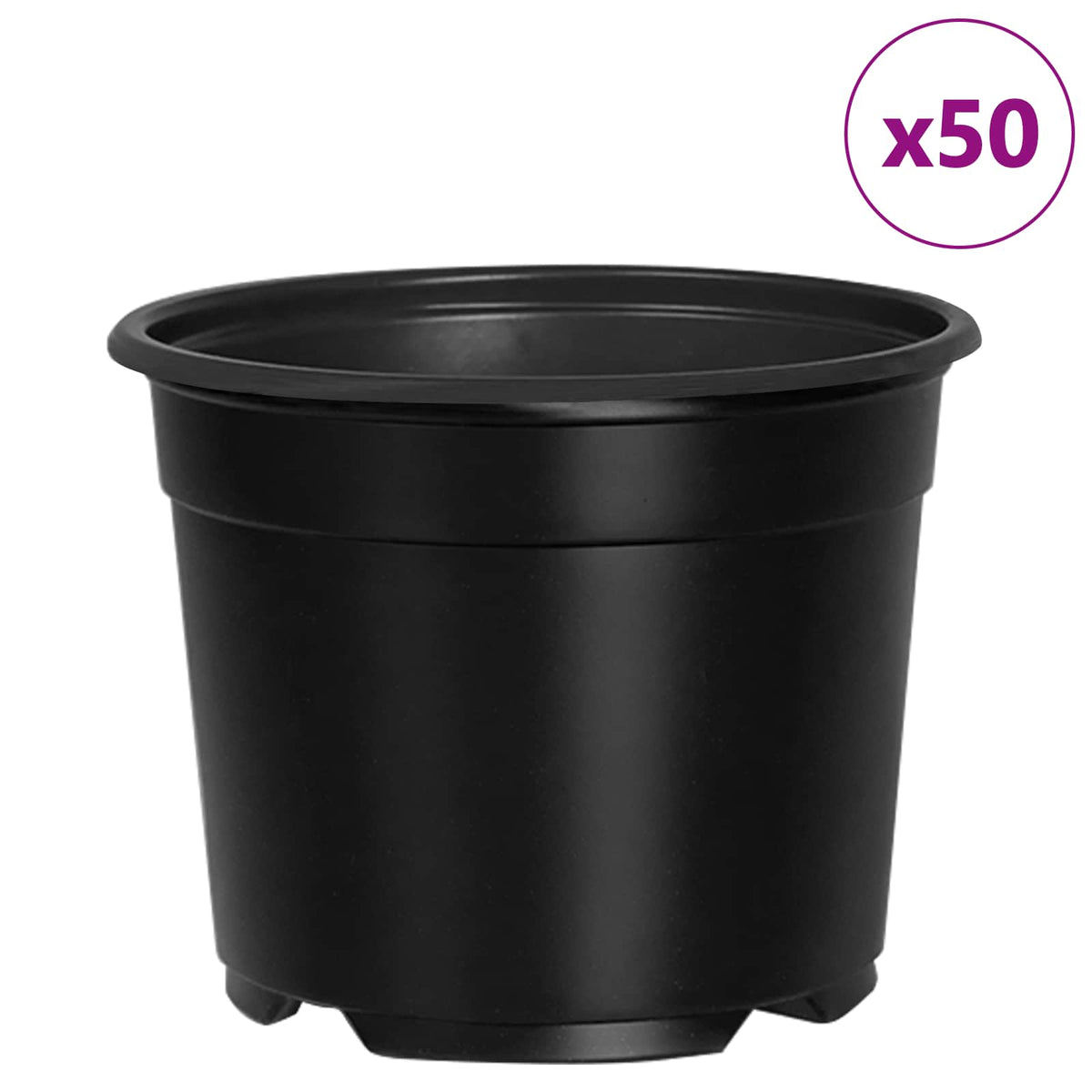 Maceta Redonda Para Flores 50 Uds. Negro Ø 10 X 8 Cm Plástico_3