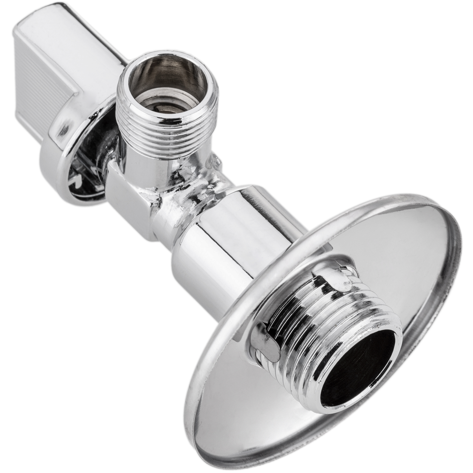 Llave De Paso Cisterna En Escuadra 1/2 - 3/8 Cromado_2