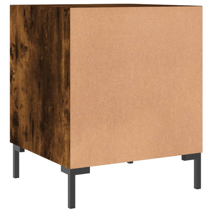 Mesita De Noche Madera De Ingeniería Roble Ahumado 40x40x50 Cm_4