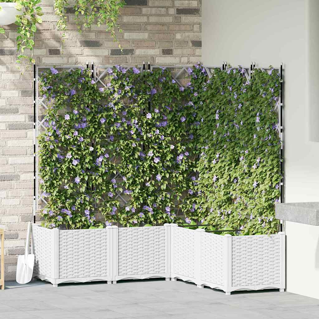 Macetero De Jardín 5 Uds. Blanco 120 X 120 X 143 Cm Pp_1