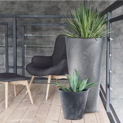 Maceta Tubus Beton Effect 28,5l., Dimensiones (mm) 400x400x373, Color Hormigón