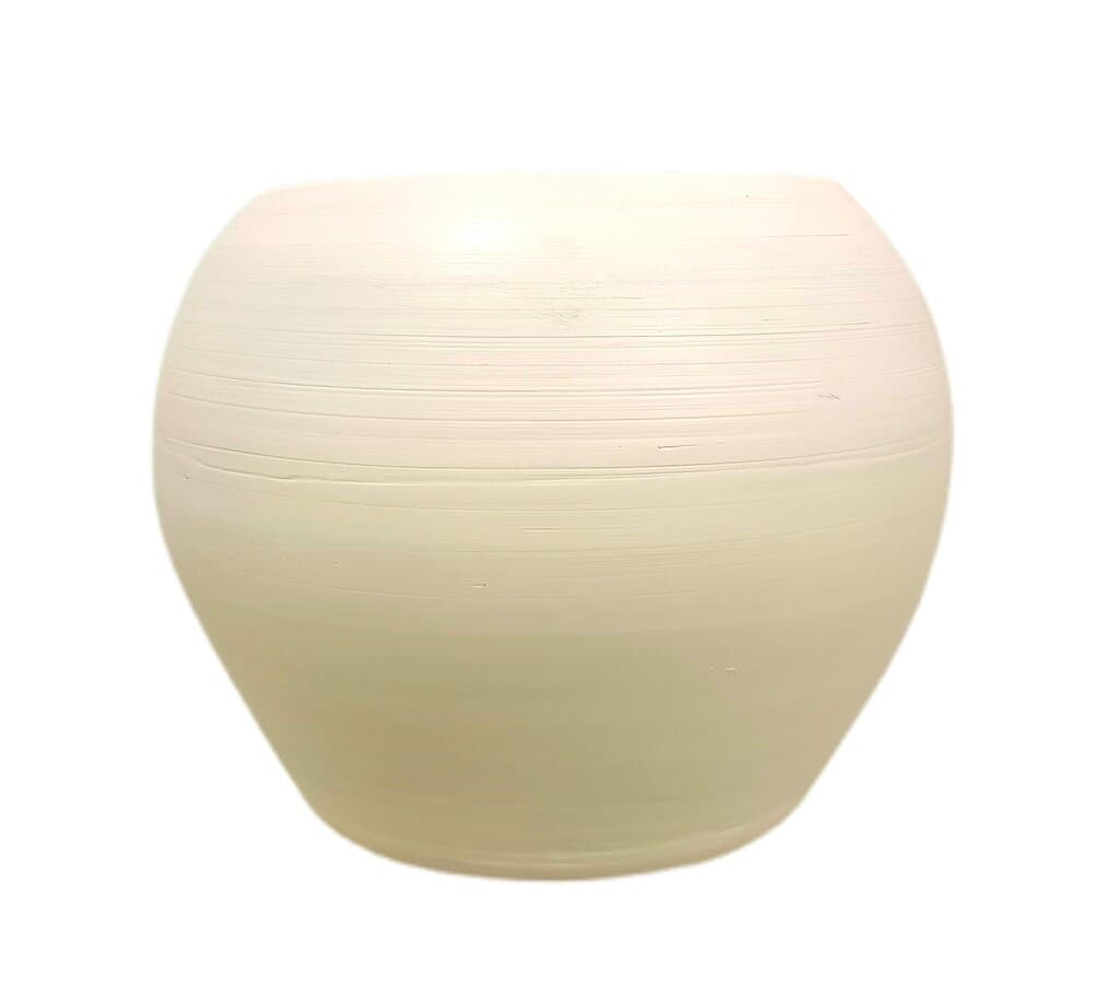 Macetero De Cerámica Esfera Blanco 40cm_1
