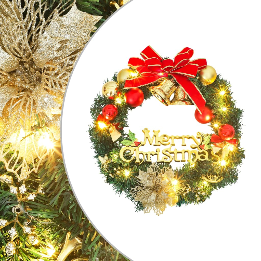 Vidaxl Corona De Navidad Con 15 Luces Led Verde 30 Cm_0