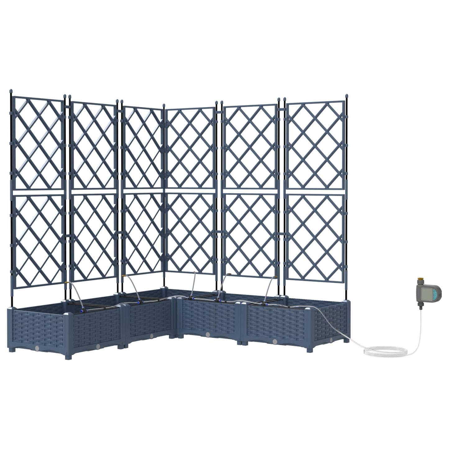 Macetero De Jardín 5 Uds. Gris 120 X 120 X 126 Cm Pp_0