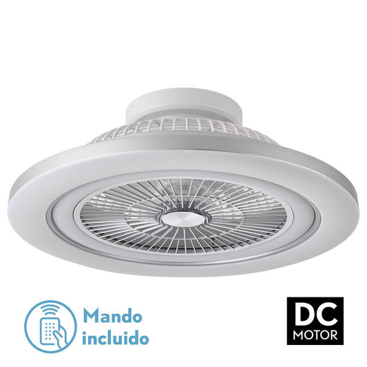 Ventilador 72w Dc Mato Níquel 5 Aspas Transp. 22x58x58cm 6vel. 3 Colores C/remoto, Mem., Timer, Reg. Intensidad 6120lm_0