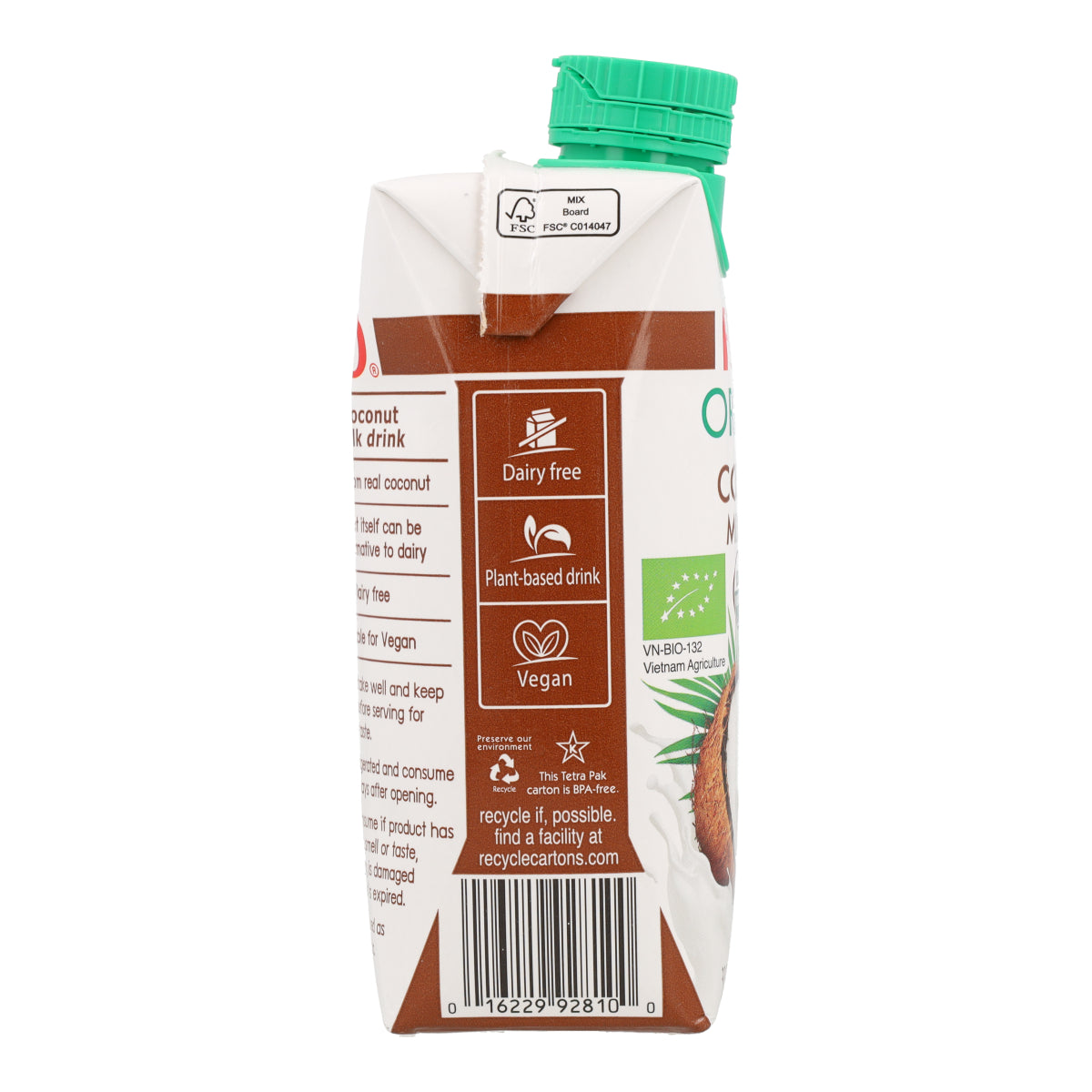 Bebida de leite de coco biológico Foco 330 ml.