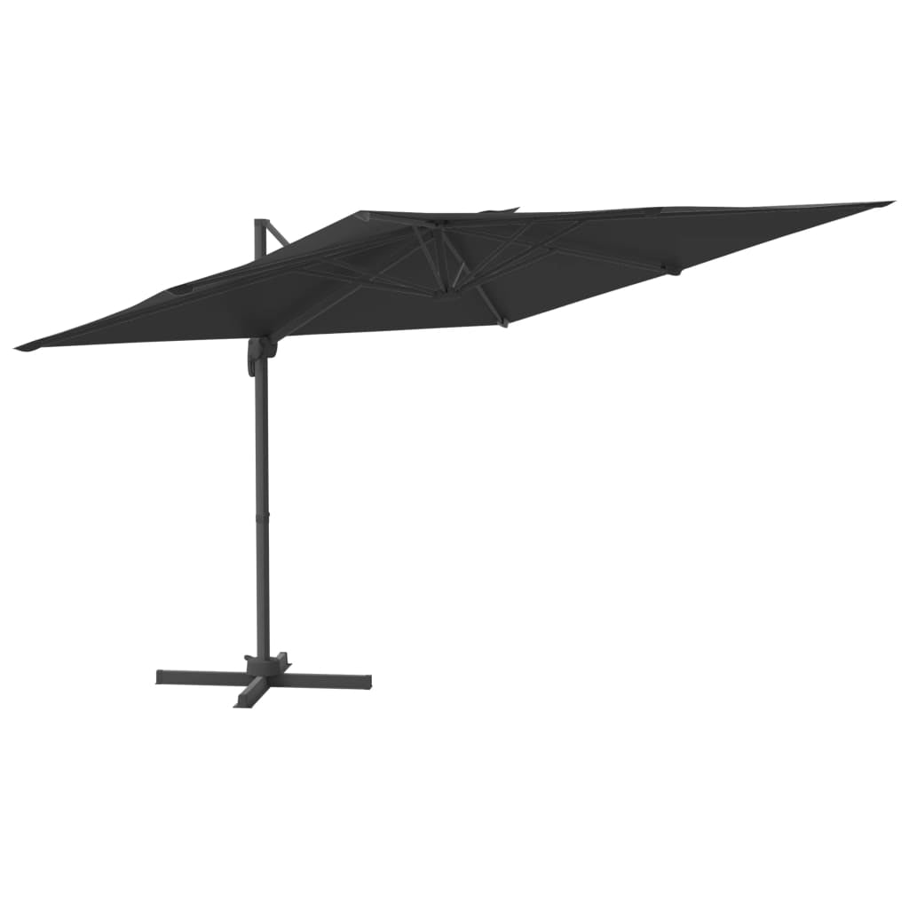 Vidaxl Sombrilla Voladiza Con Leds Negro 400x300 Cm_0
