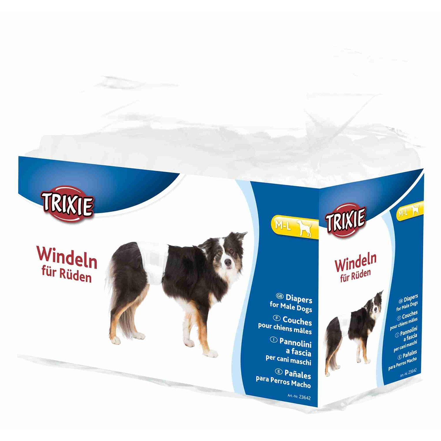 Trixie 12 Pañales para Perro Macho M-L 46-60 cm