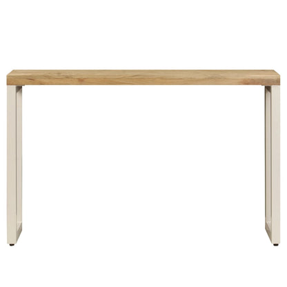 Mesa Consola Madera Maciza De Mango Y Acero 120x35x76 Cm_1