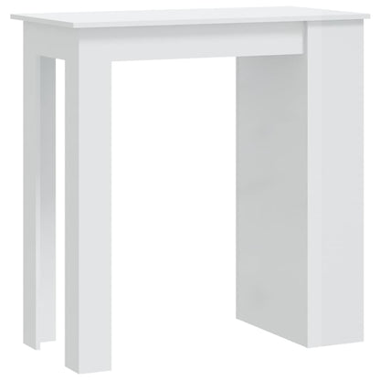 Mesa Bar Con Estante Almacenaje Blanco Brillo 102x50x103,5 Cm_0