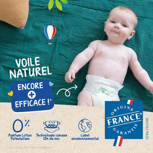 Fralda Tidoo Diapers com rótulo ecológico, de origem francesa, tamanho 2 (3-6 kg)