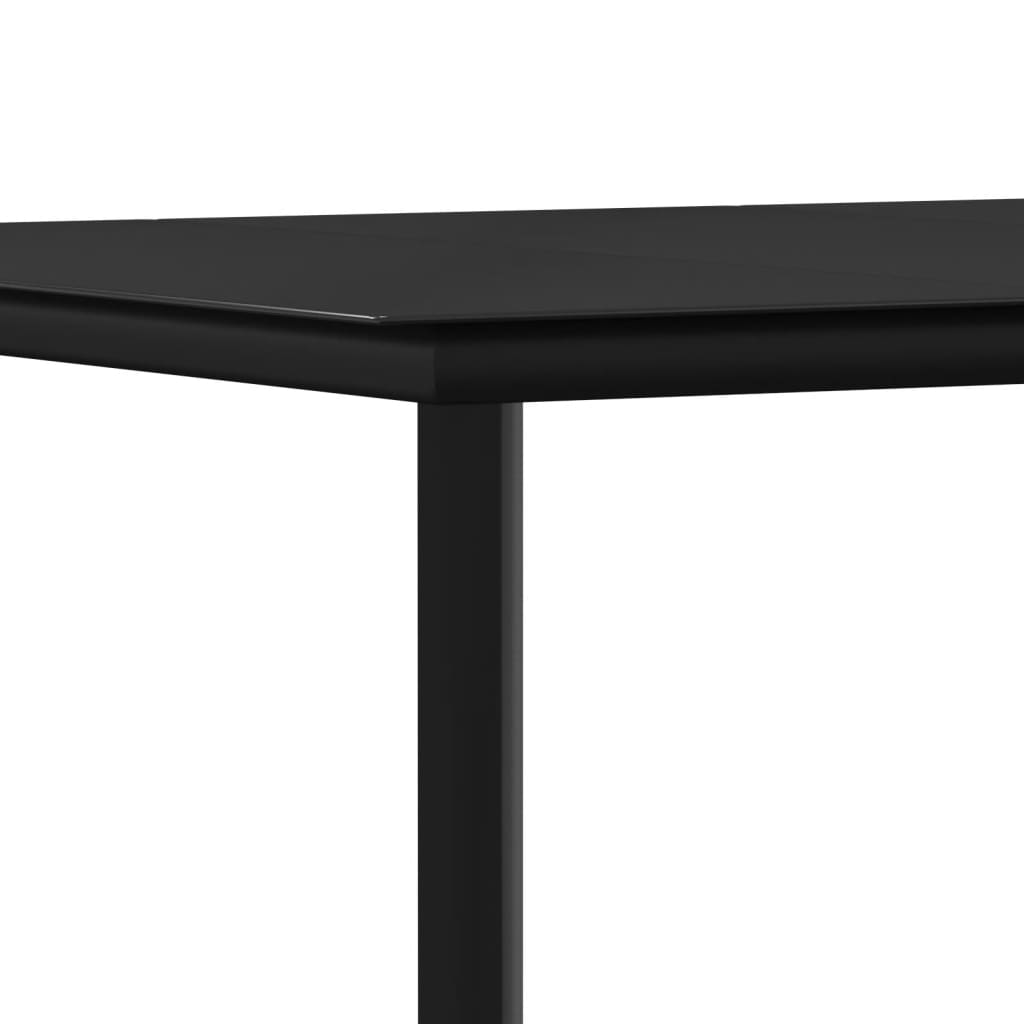 Juego De Comedor Para Jardín 9 Piezas Acero Y Textilene Negro / Vetonek_5